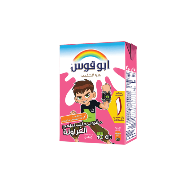 ابو قوس حليب فراولة  185مل